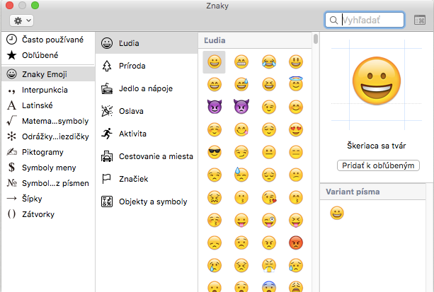 Tip: Emoji v OS X